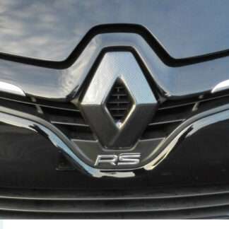 CARBON FIBRE EFFECT FRONT badge COVER for Renault Clio 4 2013-2016 front only