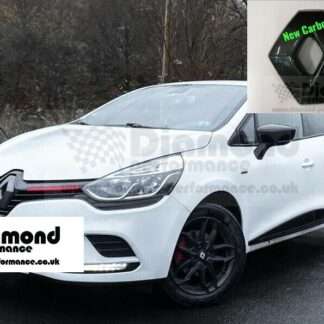 CARBON FIBRE effect FRONT and REAR badge COVERS for Renault Clio 4 2016-2019 (pair)