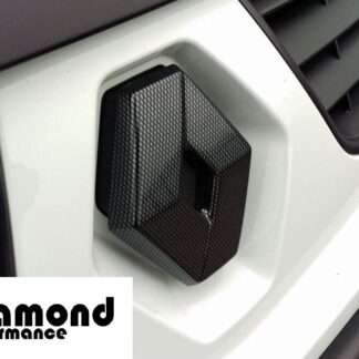 FRONT badge logo COVER for RENAULT MASTER 1992-2003 CARBON FIBRE EFFECT