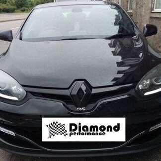 FRONT logo COVER for RENAULT MEGANE mk3 FACELIFT 2013-2016 in GLOSS BLACK