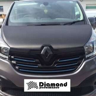 FRONT logo COVER for RENAULT TRAFIC 3 Facelift 2020 21 in CARBON EFFECT