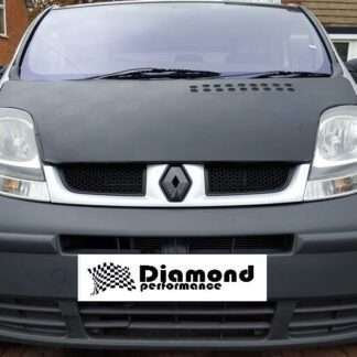 FRONT logo COVER for Renault TRAFIC 2001-2006 in new CARBON EFFECT