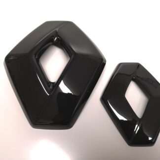 gloss BLACK FRONT and REAR badge COVER for Renault TWIZY (pair)