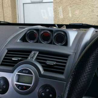 RHD DASH TRIPLE POD for 3x52mm gauges for Renault MEGANE Mk2 in TEXTURED BLACK